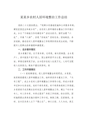某某乡农村人居环境整治工作总结.docx