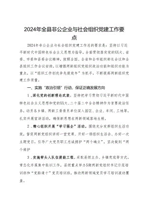 2024年全县非公企业与社会组织党建工作要点.docx