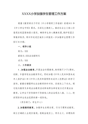 小学加强学生管理工作方案.docx