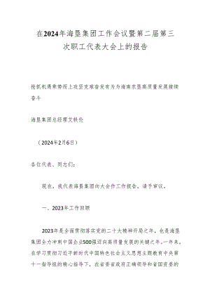 在2024年海垦集团工作会议暨第二届第三次职工代表大会上的报告.docx