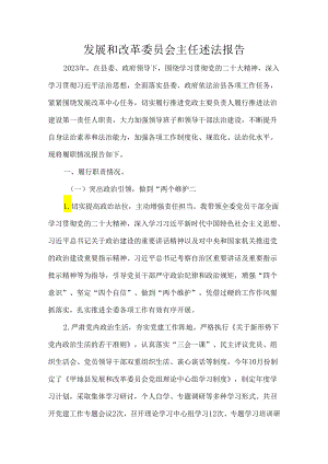 发展和改革委员会主任述法报告.docx