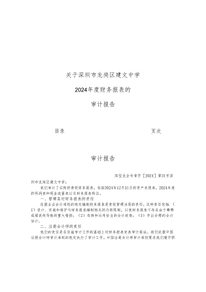 深圳龙岗区建文中学2024年财务审计报告.docx