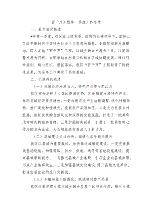 百千万工程第一季度工作总结.docx