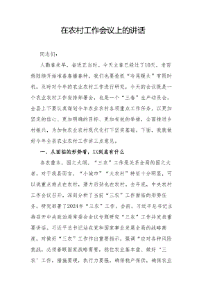 在农村工作会议上的讲话.docx