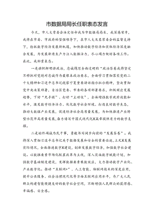 市数据局局长任职表态发言.docx