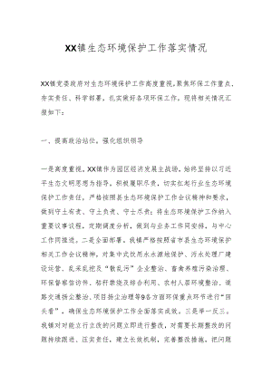 XX镇生态环境保护工作落实情况.docx