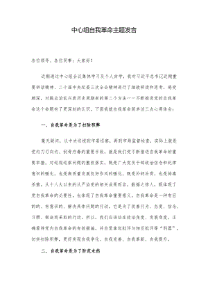 中心组自我革命主题发言.docx