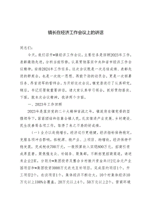 2篇 2024年镇长在经济工作会议上的讲话.docx