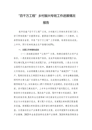 “百千万工程”乡村振兴专班工作进展情况报告.docx