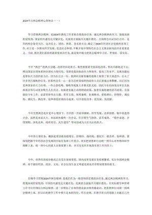 学习2024年全国两会心得体会5篇.docx