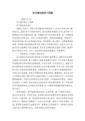 学习情况报告十四篇.docx