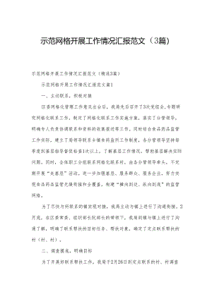 示范网格开展工作情况汇报范文（3篇）.docx