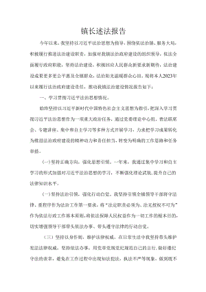 镇长述法报告.docx
