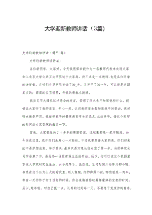 大学迎新教师讲话（3篇）.docx