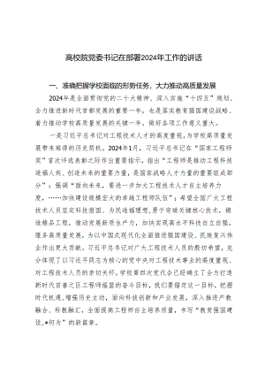 2024年高校院党委书记在部署工作的讲话.docx