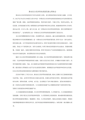 推动长江经济带高质量发展心得体会.docx