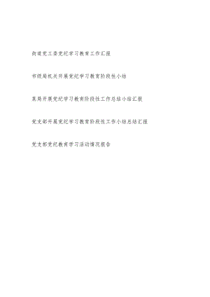 机关党支部街道党工委某局开展党纪学习教育阶段性小结5篇.docx
