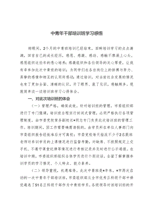 2篇 2024年中青年干部培训班学习心得体会感悟.docx