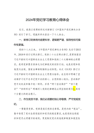 2024年关于开展党纪学习教育的心得体会19篇.docx