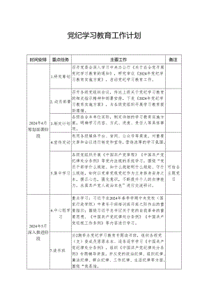 2024年化工企业党纪学习教育工作计划（7份）.docx