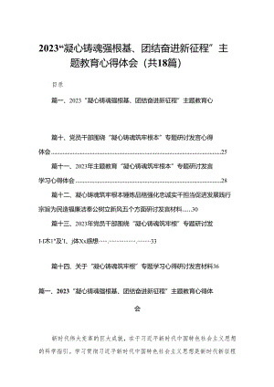 “凝心铸魂强根基、团结奋进新征程”专题教育心得体会范文(精选18篇).docx