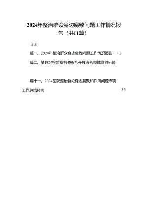 2024年整治群众身边腐败问题工作情况报告(11篇合集).docx