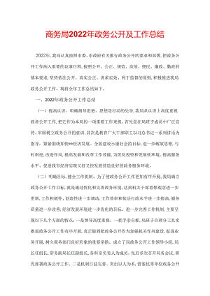 商务局2022年政务公开及工作总结.docx
