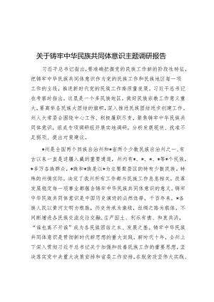 关于铸牢中华民族共同体意识主题调研报告.docx