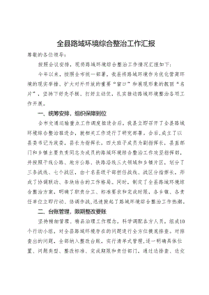 全县路域环境综合整治工作汇报.docx