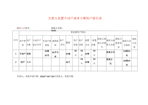 欠税人处置不动产或者大额资产报告表模板.docx