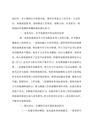 国企领导班子成员述职述廉报告.docx