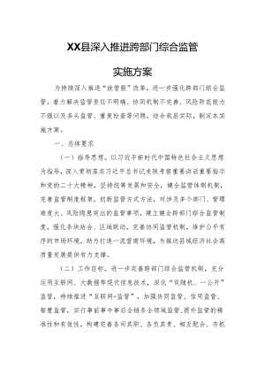 XX县深入推进跨部门综合监管实施方案.docx
