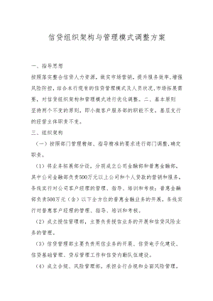信贷组织架构与管理模式调整方案.docx
