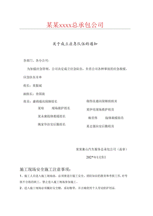 关于成立应急队伍的通知.docx
