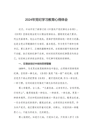 关于2024年党纪学习教育活动的心得体会十五篇.docx