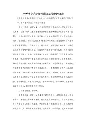 2023年机关党总支书记抓基层党建述职报告.docx
