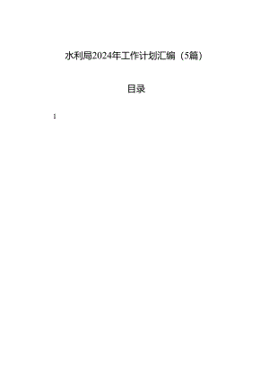水利局2024年工作计划汇编（5篇）.docx