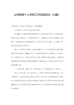 公司财务个人年终工作总结范文（30篇）.docx