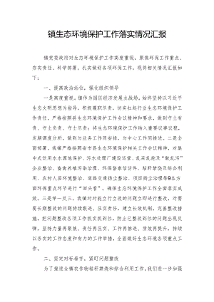 镇生态环境保护工作落实情况汇报.docx