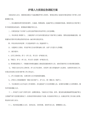 护理人力资源应急调配方案.docx