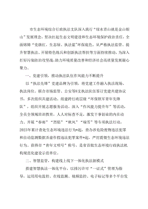 市生态环境综合行政执法支队先进集体典型事迹材料.docx