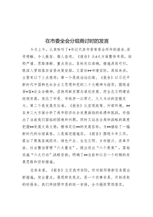 在市委全会分组讨论时的发言.docx