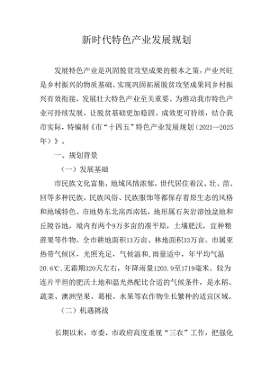 新时代特色产业发展规划.docx