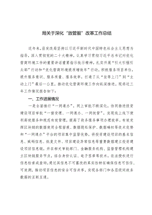 2024年局关于深化“放管服”改革工作总结.docx