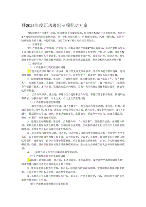 县2024年度正风肃纪专项行动方案.docx