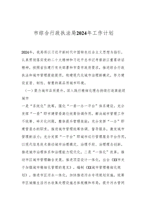 市综合行政执法局2024年工作计划.docx