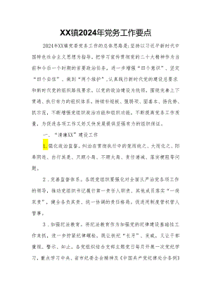XX镇2024年党务工作要点.docx