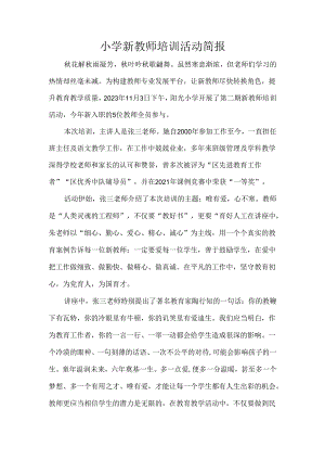 小学新教师培训活动简报.docx