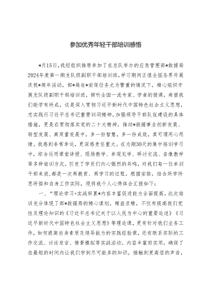 3篇2024年参加优秀年轻干部培训感悟心得体会.docx