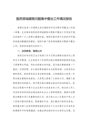 医药领域腐败问题集中整治工作情况报告六篇.docx